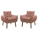 Ver imagem 1 de Kit 2 Poltrona Decorativa Sala Estar Escritório Quarto Prime: Rosa