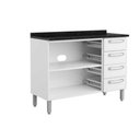 Ver imagem 4 de Gabinete P/ Pia Cozinha Balcão C/ Tampo Evidence 7126 C/ 2 Portas e 4 Gavetas 120cm Branco -