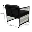 Ver imagem 3 de Conjunto para Área Externa de Fibra Sintética - Poltrona Namoradeira Mesa de Centro Santiago