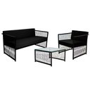 Ver imagem 1 de Conjunto para Área Externa de Fibra Sintética - Poltrona Namoradeira Mesa de Centro Santiago