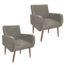 Ver imagem 1 de Kit 2 Poltrona Decorativa Liz Capuccino Beatriz Decor