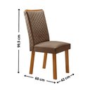 Ver imagem 3 de Mesa de Jantar Aida 120cm Tampo MDF e Vidro Canto Copo com 4 Cadeiras Lira Moderna Mobília