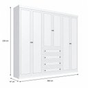 Ver imagem 4 de Guarda-Roupa Infantil 6 Portas 4 Gavetas Americano Branco Yescasa