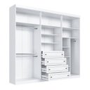 Ver imagem 5 de Guarda-Roupa Infantil 6 Portas 4 Gavetas Americano Branco Yescasa