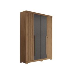 Guarda Roupa Solteiro 4 Portas e 2 Gavetas C/ Pés Buriti Jatoba - Santos Andirá - 4