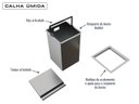 Ver imagem 3 de Lixeira Inox Embutir Quadratta Kitchen 3,9L Calha Umida com Tampa Articulada