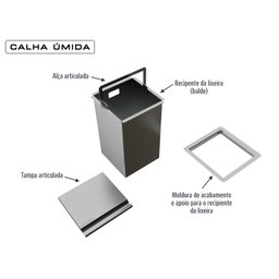 Lixeira Embutir Quadratta Kitchen At 2020 3,9l Calha Umida - 3