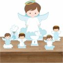 Ver imagem 1 de Kit Totem Display Para Decoração Batizado Menino 7 Peças