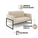 Ver imagem 2 de Sofá Namoradeira com Poltrona Base Industrial Alta Preto Marisa Suede D03 - D\'rossi Cor Bege