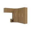Ver imagem 7 de Quarto Modulado Adapt 10 Portas 9 Gavetas MDP 260cm Nogueira