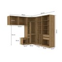 Ver imagem 5 de Quarto Modulado Adapt 10 Portas 9 Gavetas MDP 260cm Nogueira