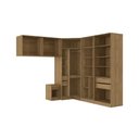 Ver imagem 2 de Quarto Modulado Adapt 10 Portas 9 Gavetas MDP 260cm Nogueira