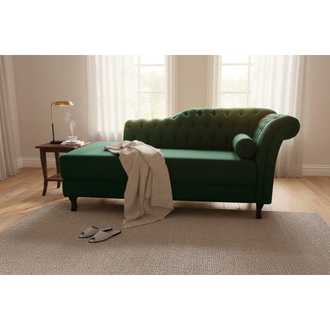 Recamier Decorativo Divã Styllus Lado Esquerdo Bouclé Verde