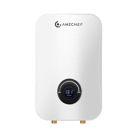 Amzchef Aquecedor de Água Elétrico Instantâneo sem Tanque com Display Led (branco)