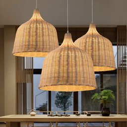 Pendente Luminaria Lâmpada pingente de bambu mão malha estilo chinês tecelagem pendurado lâmpadas 18 - 1