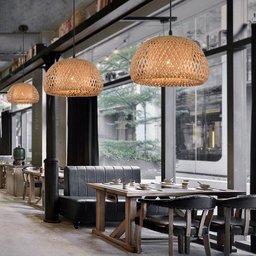 Pendente Luminaria Lâmpada pingente de bambu mão malha estilo chinês tecelagem pendurado lâmpadas 18 - 2