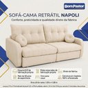 Ver imagem 2 de Sofá Cama Napoli 3 Lugares Retrátil 215cm Off White Linho