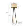 Luminária de Chão Classica Moderna com Pés de Madeira:luminária Palha - 2