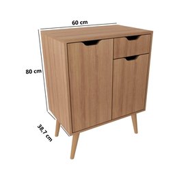 Gabinete para Banheiro Bn3637 Tecnomobili 2 Portas Marrom - 3 Gabinete para Banheiro Bn3637 Tecnomobili 2 Portas Marrom - 3