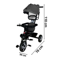 Triciclo Motoca Bicicleta 3 Rodas Infantil Passeio com Empurrador Pedal Capota Brinqway Bw302 - 1