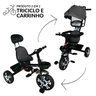 Triciclo Motoca Bicicleta 3 Rodas Infantil Passeio com Empurrador Pedal Capota Brinqway Bw302 - 2