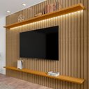 Ver imagem 4 de Kit 2 Prateleiras para Painel Roma com 1 Led Decorativa para Sala Design Moderno Home - Cinamomo