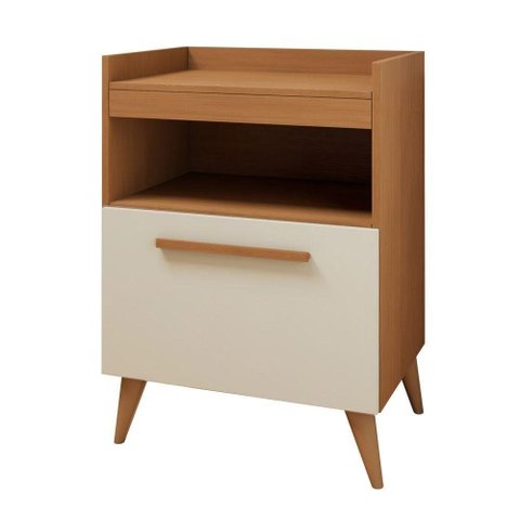 Aparador Buffet Gramado 1 Porta sem Gavetas 55.5cm Off White Kaiki Móveis