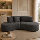Ver imagem 1 de Sofá Orgânico Vitória Luxo para Sala e Recepção 3 Lugares:Cinza-Escuro