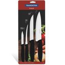 Ver imagem 1 de Jogo de Facas Tramontina Plenus 4 Peças 23498/729 - Preta