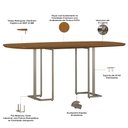 Ver imagem 3 de Mesa Retangular Alina 180cm Cinamomo Champanhe com 6 Cadeiras Barcelona N01 Couríssimo Preto Linho C