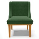 Ver imagem 7 de Kit 4 Cadeiras Decorativas Sala de Jantar Base Fixa de Madeira Firenze Suede Verde/Castanho G19 - Gr
