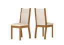 Ver imagem 4 de Mesa Londres Imbuia Blonde Off White c/ 4 Cadeiras Napoli Imbuia Off White Tecido Pastel