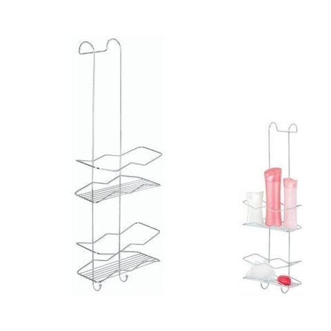 Suporte Porta Shampoo Duplo Cromado para Box