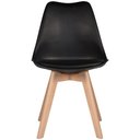 Ver imagem 5 de Kit 4 Cadeiras Charles Eames Leda Luisa Saarinen Design Wood Estofada Base Madeira - Preta