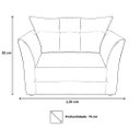 Ver imagem 2 de Kit Namoradeira + 2 Poltronas Decorativa Isis Suede Azul Tifany Pés Madeira Mz Decor