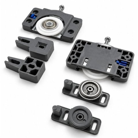 Kit 2 Roldanas Rodinha Porta de Correr 60kg Guia 26mm DT77 D