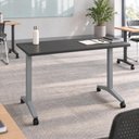Ver imagem 1 de Escrivaninha Rebatível Escritório e Home Office 120 cm X 60 cm Design Moderno Base Móvel