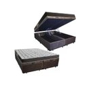 Ver imagem 1 de Cama Box Baú Queen Colchão Mola Ensacada Belos Sonhos + Box Suede 71x158x198 Marrom