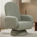 Ver imagem 2 de Poltrona de Amamentação com Balanço Giratória Cone Dolce D02 Bouclê Verde Oliva C-199 - Lyam Decor