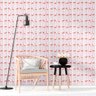 Papel De Parede Animais Flamingo Rosado Fundo com Listras Rosa e Branca 310x58cm - 3