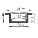 Ver imagem 4 de Kit Completo Perfil de Led Embutir Anodizado (Prata) 2 Metros