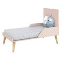 Ver imagem 2 de Berço Mini Cama Theo Rosa Fosco com Pés Madeira Natural - Reller Móveis