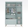 Guarda-Roupa Old 3 Portas e 2 Gavetas Clean Plus Menta/Nature - Planet Baby - 3