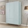 Guarda-Roupa Old 3 Portas e 2 Gavetas Clean Plus Menta/Nature - Planet Baby - 2