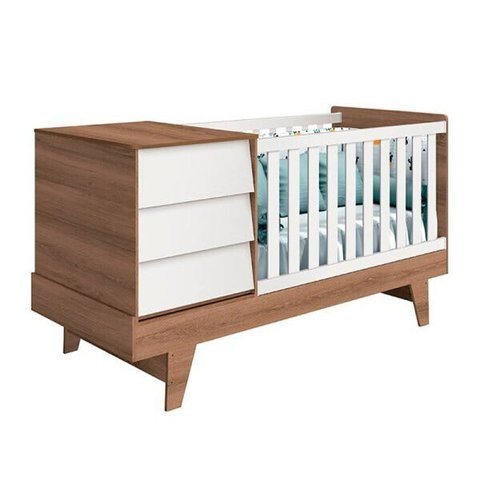 Berço Americano Multifuncional Reller Prince Branco Fosco Mezzo