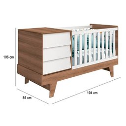 Berço Americano Multifuncional Reller Prince Branco Fosco Mezzo - 3