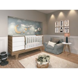 Berço Americano Multifuncional Reller Prince Branco Fosco Mezzo - 5