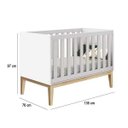 Ver imagem 3 de Berço Mini Cama Classic Branco Fosco com Pés Madeira Natural - Reller Móveis