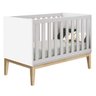 Berço Mini Cama Classic Branco Fosco com Pés Madeira Natural - Reller Móveis - 1