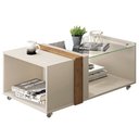 Ver imagem 1 de Mesa De Centro Para Sala De Estar Nubia Off White/Buriti - Caemmun